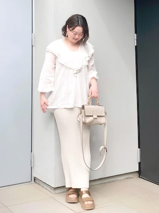 whim gazette ニットフィットスカート　ホワイトF Amazon.co.jp: [Whim Gazette] [ウィムガゼット] ニットフィット