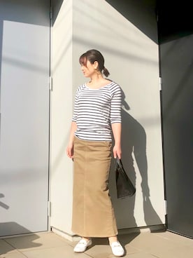 デニムスカート グリーン系 を使った人気ファッションコーディネート Wear