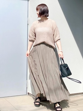 「Whim Gazette（ウィムガゼット）のアイテム（スカート）」を使った、kumikoさん（レディース・165cm）の夏コーディネート