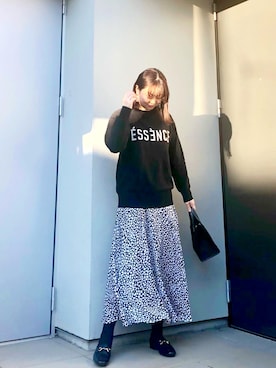 「Spick & Span（スピックアンドスパン）の≪追加≫ESSENCEロゴニット2◆（ニット/セーター）」を使った、kumikoさん（レディース・165cm）の冬コーディネート