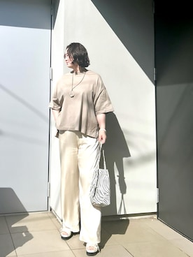 「サテンパンツ」｜kumikoさん（レディース・165cm）の春コーディネート
