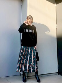 IENA ドットフラワープリーツスカート ドットフラワープリーツスカート 36
