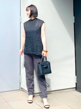 「Whim Gazette（ウィムガゼット）のアイテム（パンツ）」を使った、kumikoさん（レディース・165cm）の夏コーディネート