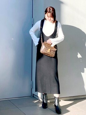 「Whim Gazette（ウィムガゼット）のアイテム（ワンピース）」を使った、kumikoさん（レディース・165cm）の秋コーディネート
