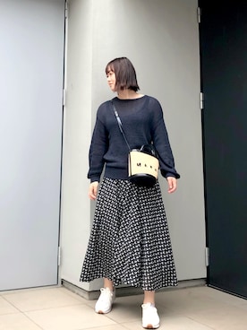 「プリントスカート」｜kumikoさん（レディース・165cm）の春コーディネート