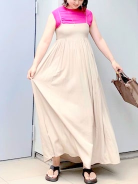 「FRAMeWORK（フレームワーク）のアイテム（ワンピース/ドレス）」を使った、kumikoさん（レディース・165cm）の夏コーディネート
