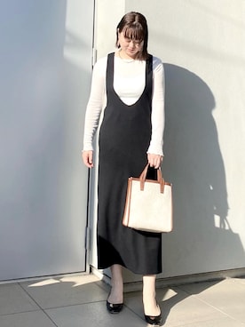 「Whim Gazette（ウィムガゼット）のアイテム（ワンピース）」を使った、kumikoさん（レディース・165cm）の秋コーディネート