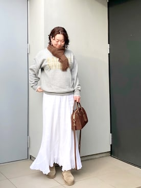 「アイテム（ボストンバッグ）」を使った、kumikoさん（レディース・165cm）の秋コーディネート