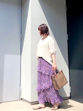 「IENA LA BOUCLE（イエナラブークル）のアイテム（スカート）」を使った、kumikoさん（レディース・165cm）の春コーディネート