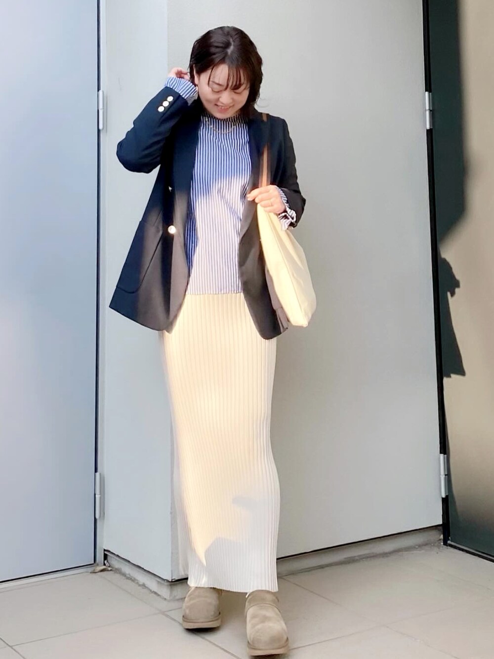IENA（イエナ）の「ノーカラーシャーリングブラウス（シャツ