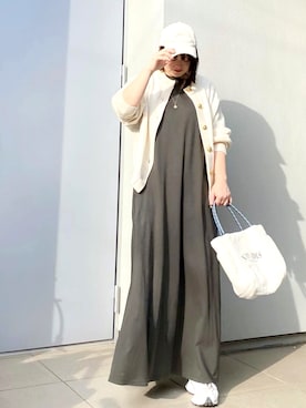 「NEWBALANCE」｜「アイテム（ワンピース/ドレス）」を使った、kumikoさん（レディース・165cm）の秋コーディネート