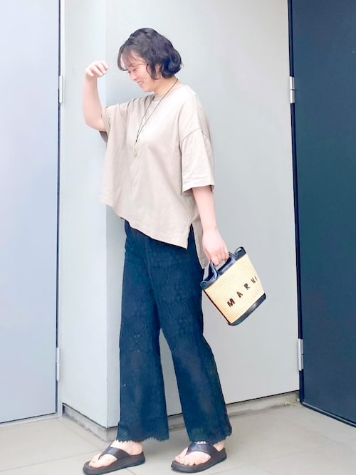 イエナ　レース　タック　パンツ タックワイドクロップドパンツ（その他パンツ）｜IENA（イエナ