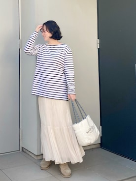 「アイテム（スリッポン）」を使った、kumikoさん（レディース・165cm）の冬コーディネート