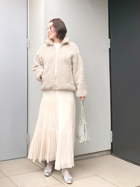 「アイテム（ブルゾン、グレー系）」を使った、kumikoさん（レディース・165cm）の秋コーディネート