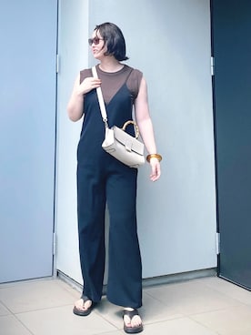 「アイテム（つなぎ/オールインワン）」を使った、kumikoさん（レディース・165cm）の夏コーディネート