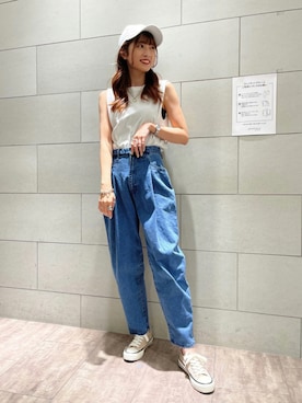 「JEANASIS（ジーナシス）のアイテム（キャップ）」を使った、MAIさん（レディース・165cm）の夏コーディネート