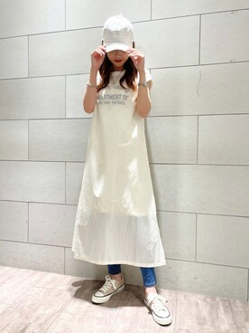 「JEANASIS（ジーナシス）のアイテム（キャップ）」を使った、MAIさん（レディース・165cm）の夏コーディネート