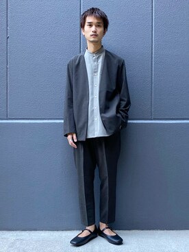 「ADAM ET ROPE'（アダムエロペ）のアイテム（スリッポン）」を使った、ADAM ET ROPE' HOMME STAFFさん（メンズ・173cm）の冬コーディネート