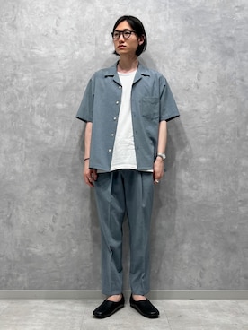 「ADAM ET ROPE'（アダムエロペ）のアイテム（スリッポン）」を使った、ADAM ET ROPE' HOMME STAFFさん（メンズ・172cm）の春コーディネート