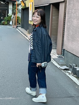 「Traditional Weatherwear」｜「アイテム（デニムジャケット）」を使った、ririka  さん（レディース・153cm）の秋コーディネート