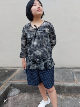 「アイテム（シャツ/ブラウス）」を使った、メルちゅさん（キッズ・155cm）の秋コーディネート