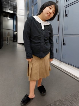 「カーディガン」｜メルちゅ　さん（キッズ・155cm）の秋コーディネート