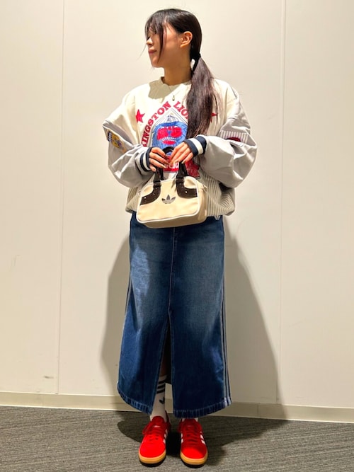 アディカラー・スリーストライプス・デニム・ペンシルスカート