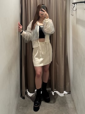 「MURUA（ムルーア）のアイテム」を使った、横幕学美さん（レディース・153cm）の春コーディネート