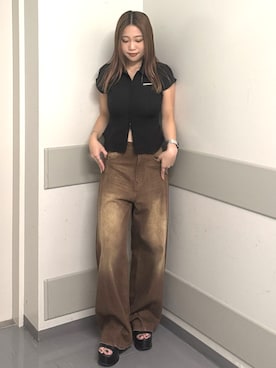 「MURUA（ムルーア）のアイテム（シャツ/ブラウス）」を使った、横幕学美さん（レディース・153cm）の夏コーディネート