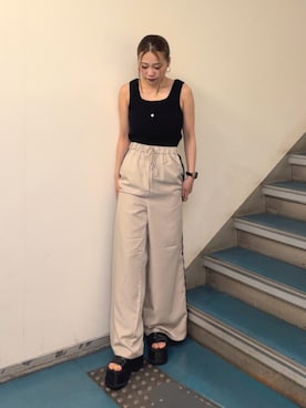「MURUA（ムルーア）のアイテム」を使った、横幕学美さん（レディース・153cm）の夏コーディネート