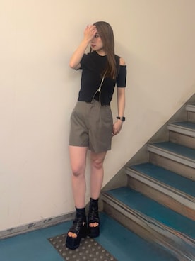 「MURUA（ムルーア）のアイテム」を使った、横幕学美さん（レディース・153cm）の夏コーディネート