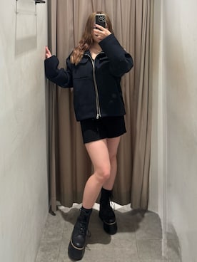 「MURUA（ムルーア）のアイテム（ブルゾン）」を使った、横幕学美さん（レディース・153cm）の秋コーディネート