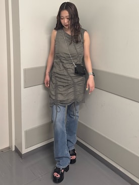 「MURUA（ムルーア）のアイテム（ワンピース/ドレス）」を使った、横幕学美さん（レディース・153cm）の夏コーディネート