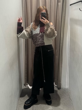 「MURUA（ムルーア）のアイテム（スカート）」を使った、横幕学美さん（レディース・153cm）の秋コーディネート