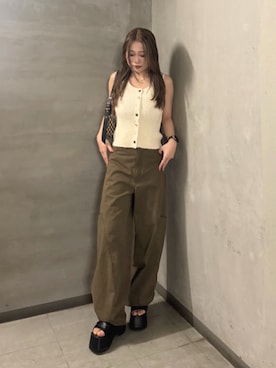 「ワントーンスタイル」｜横幕学美さん（レディース・153cm）の夏コーディネート