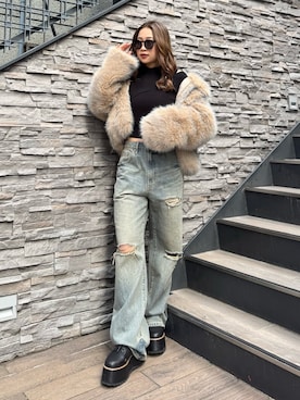 「MURUA（ムルーア）のアイテム」を使った、横幕学美さん（レディース・153cm）の秋コーディネート