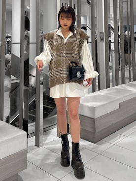 「アキコーデ」｜横幕学美さん（レディース・153cm）の秋コーディネート