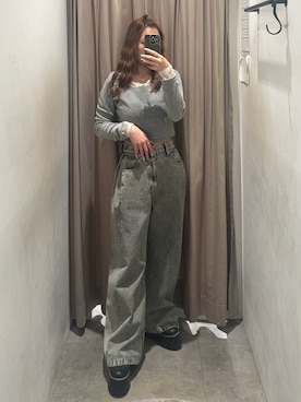 「MURUA（ムルーア）のアイテム」を使った、横幕学美さん（レディース・153cm）の冬コーディネート