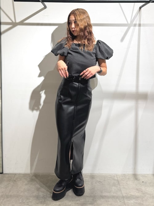 マルチウェイナローフェイクレザースカート（スカート）｜MURUA