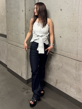 「MURUA（ムルーア）のアイテム（シャツ/ブラウス）」を使った、横幕学美さん（レディース・153cm）の夏コーディネート