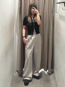 「MURUA（ムルーア）のアイテム（トップス）」を使った、横幕学美さん（レディース・153cm）の春コーディネート