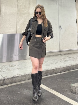 「MURUA（ムルーア）のアイテム（ブルゾン）」を使った、横幕学美さん（レディース・153cm）の秋コーディネート