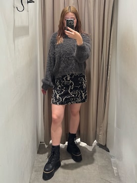 「MURUA（ムルーア）のアイテム（スカート）」を使った、横幕学美さん（レディース・153cm）の秋コーディネート