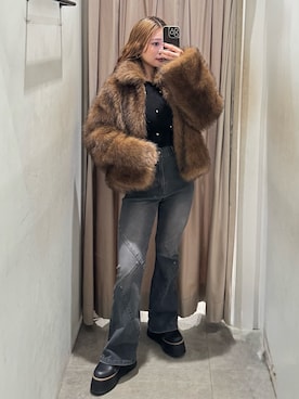 「MURUA（ムルーア）のアイテム」を使った、横幕学美さん（レディース・153cm）の秋コーディネート