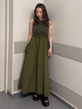 「MURUA（ムルーア）のアイテム（ワンピース/ドレス）」を使った、横幕学美さん（レディース・153cm）の夏コーディネート