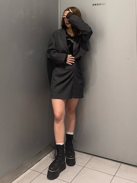 「MURUA（ムルーア）のアイテム（スカート）」を使った、横幕学美さん（レディース・153cm）の秋コーディネート