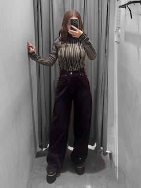 「MURUA（ムルーア）のアイテム」を使った、横幕学美さん（レディース・153cm）の秋コーディネート