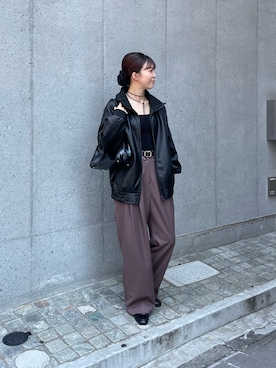「アイテム（ブルゾン）」を使った、fuyukaさん（レディース・158cm）の夏コーディネート