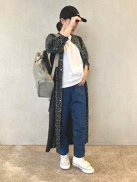 「みんなの白Tフェス」｜「アイテム（バックパック/リュック）」を使った、nojiriさん（レディース・153cm）の夏コーディネート