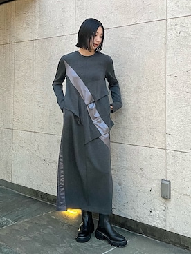 「UN3D.(アンスリード)のアイテム」を使った、RINKAさん(レディース・170cm)の冬コーディネート